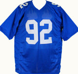 Michael Strahan Autographed Blue Pro Style Jersey-Beckett W Hologram