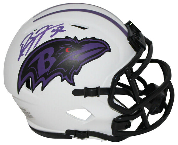 Ray Lewis Autographed/Signed Baltimore Ravens Lunar Mini Helmet JSA 33752