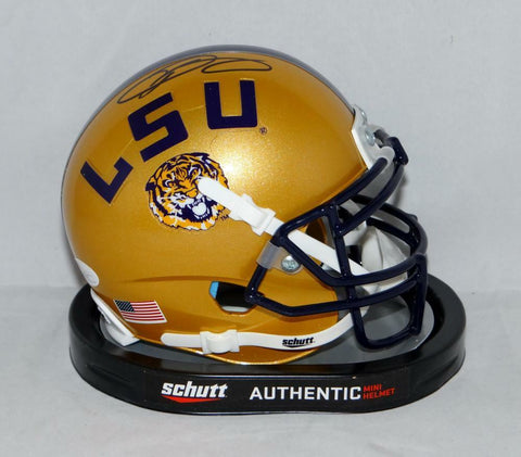 Odell Beckham Autographed LSU Tigers Gold Schutt Mini Helmet- JSA Authenticated