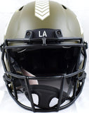 Kurt Warner Signed F/S Rams Salute to Service Speed Auth Helmet 2insc.-Beckett W