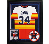 Nolan Ryan Signed Houston Astros LED Framed Nike Auth Rainbow MLB Jersey