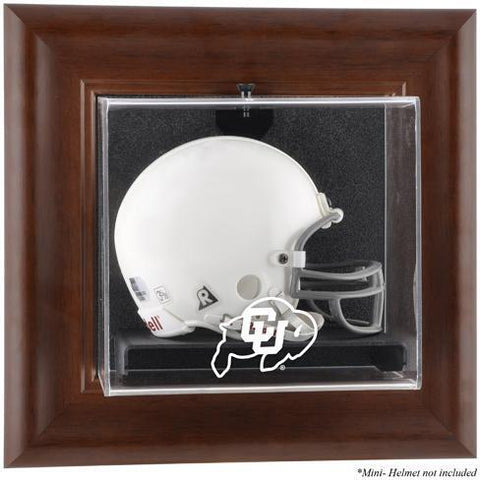 Colorado Brown Framed Wall-Mountable Mini Helmet Display Case