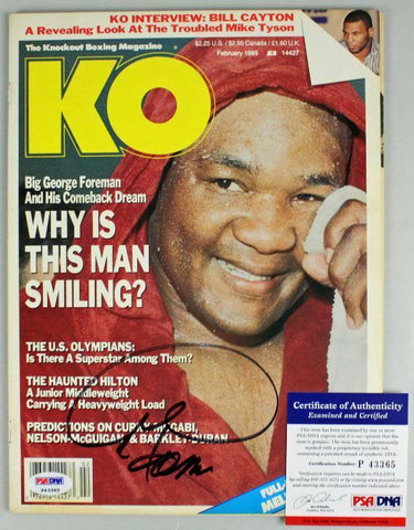 George Foreman Authentic Signed 1989 Knockout Boxing Magazine PSA/DNA #P43365