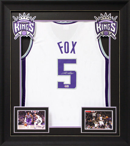 De'Aaron Fox Authentic Signed White Pro Style Framed Jersey Autographed BAS Wit