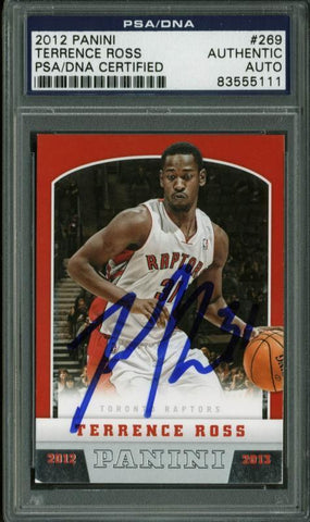 Raptors Terrence Ross Authentic Signed Card 2012 Panini Rc #269 PSA/DNA Slabbed