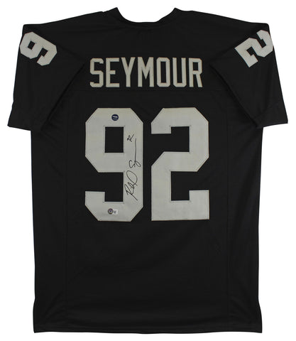 Richard Seymour Authentic Signed Black Pro Style Jersey Autographed BAS Witness