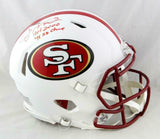 Joe Montana Signed 49ers F/S Flat White Authentic Helmet w/2 Insc - Beckett Auth