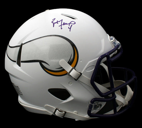 Brett Favre Signed Minnesota Vikings Speed Authentic White Matte NFL Helmet