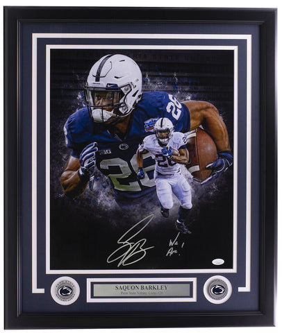 Saquon Barkley Signed Framed 16x20 Penn State Nittany Lions Collage Photo JSA