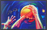 Bulls Michael Jordan Authentic Signed 2 Piece AP Framed Canvas UDA & PSA #V01043