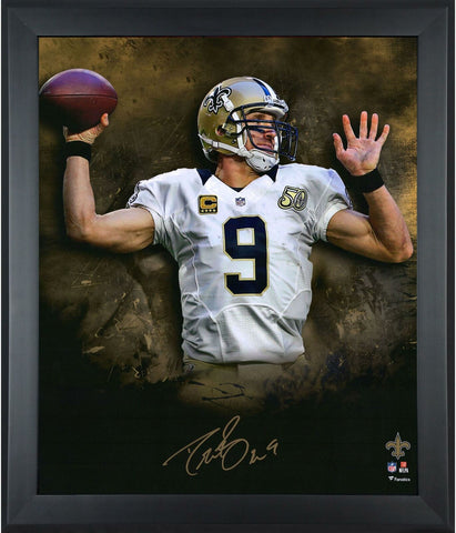 Drew Brees New Orleans Saints Frmd Signed 20" x 24" In Focus Photo - 2nd Edition