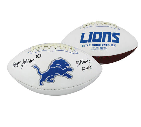 Kerryon Johnson Autographed/Signed Detroit Lions Embroidered NFL Football