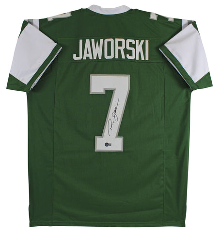Ron Jaworski Authentic Signed Green Pro Style Jersey Autographed BAS Witnessed