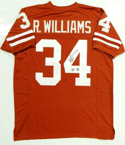 Ricky Williams Autographed Orange College Style Jersey W/ HT 98- JSA W Auth *4Up