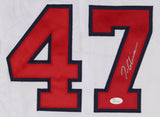 Tom Glavine Signed Atlanta Braves White Career Highlight Stat Jersey (JSA COA)
