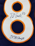 Rod Smith "2x SB Champs" Signed Denver Broncos Custom Blue Jersey (JSA COA)