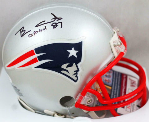 Ben Coates Signed New England Patriots Mini Helmet w/ Insc - JSA W Auth *Black