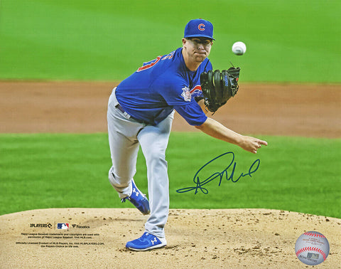 Alec Mills Signed Chicago Cubs Pitching Action 8x10 Photo - SCHWARTZ COA