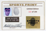 Braves Eddie Mathews Signed Thumbprint Baseball LE #'d/200 w/ Display Case BAS