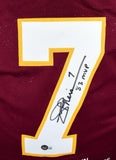 Joe Theismann Autographed Maroon Pro Style Stat Jersey w/ 83 MVP- Beckett W Holo