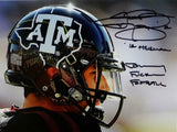 Johnny Manziel Signed Texas A&M 8x10 Close Up PF Photo w/2 Insc- Beckett Auth