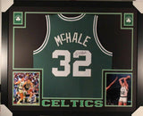 Kevin McHale Signed Boston Celtics 35x43 Custom Framed Green Jersey (JSA COA)
