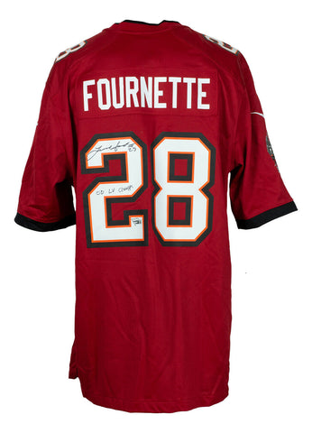 Leonard Fournette Signed Tampa Bay Buccaneers Red Nike Jersey SB Champs Fanatics
