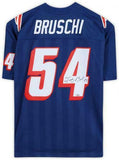 FRMD Tedy Bruschi Patriots Signed Mitchell&Ness Blue Legacy Rep Jersey