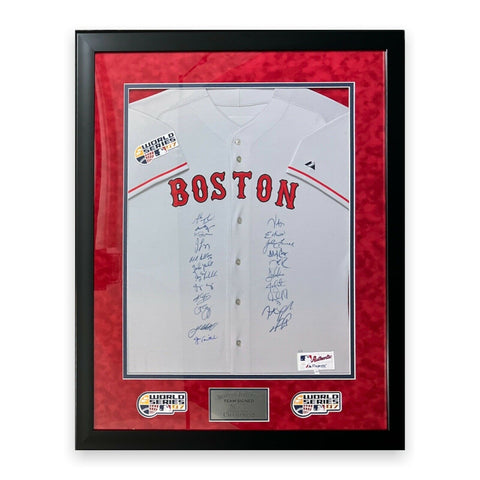 Boston Red Sox 2007 World Series Team Autographed Signed Jersey Framed JSA