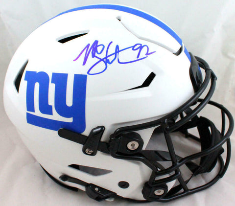 Michael Strahan Signed NY Giants F/S Lunar SpeedFlex Authentic Helmet-BAW Holo