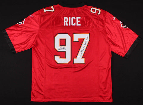 Simeon Rice Signed Buccaneers Reebok NFL Jersey Inscribed S.B. Champ (JSA COA)