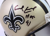 Earl Campbell Autographed New Orleans Saints Mini Helmet w/ HOF - Beckett W Auth