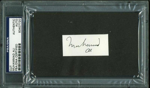 Muhammad Ali Boxing Authentic Signed 1X2.25 Cut Autographed PSA/DNA Slabbed