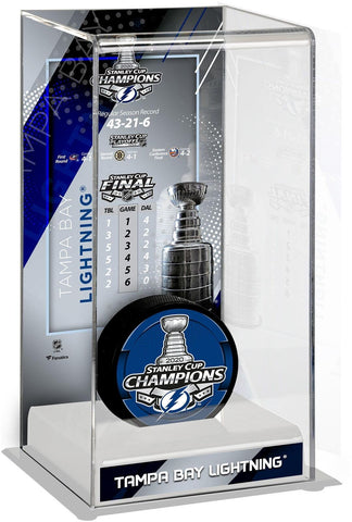 Tampa Bay Lightning 2020 Stanley Cup Champs Logo Deluxe Tall Hockey Puck Case