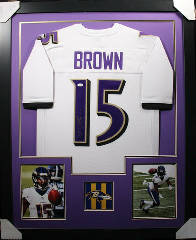 MARQUISE BROWN (Ravens white TOWER) Signed Autographed Framed Jersey JSA