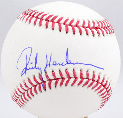 Rickey Henderson Autographed Rawlings OML Baseball - Beckett W Hologram *Blue