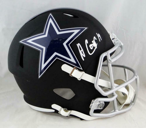 Amari Cooper Autographed F/S Dallas Cowboys Flat Black Helmet- Beckett W Auth *S