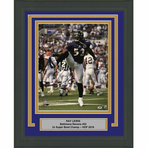 FRAMED Autographed/Signed RAY LEWIS Baltimore Ravens 16x20 Photo PSA/DNA COA #2