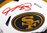 Vernon Davis Autographed SF 49ers Lunar Speed Mini Helmet- Beckett W *Red