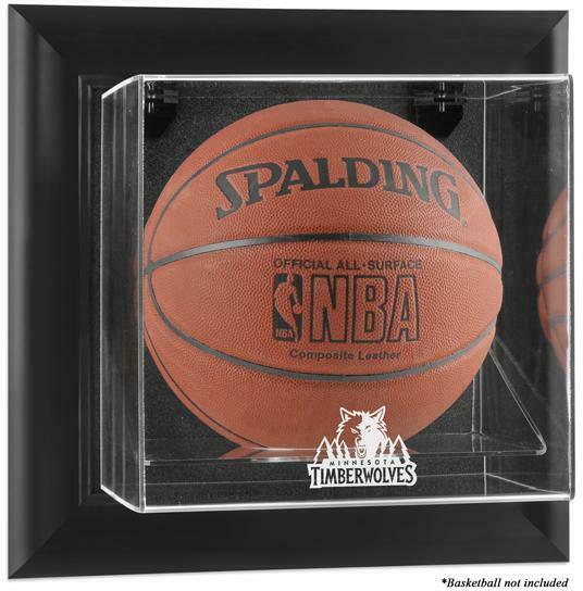 Timberwolves 08-17 Black Framed Basketball Display Case-Fanatics