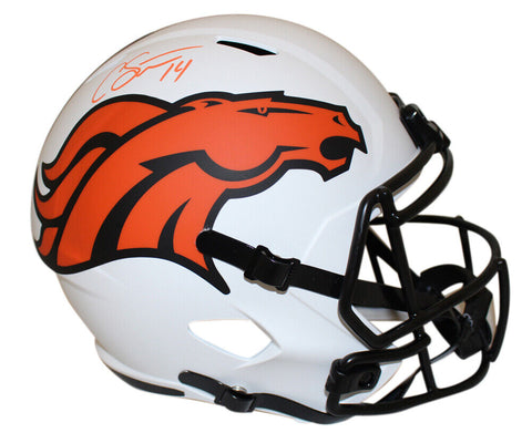 Courtland Sutton Autographed Denver Broncos F/S Lunar Helmet Beckett 38536