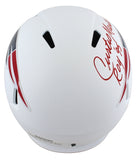 Patriots Curtis Martin "ROY 95" Signed Flat White Full Size Speed Rep Helmet PSA