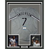 Framed Autographed/Signed Tim Anderson 33x42 Chicago Grey Jersey BAS COA