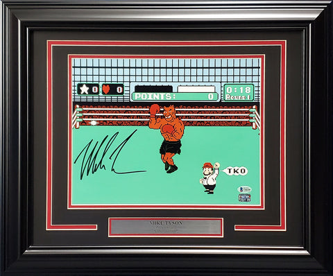 MIKE TYSON AUTOGRAPHED FRAMED 11X14 PHOTO PUNCH-OUT BECKETT BAS STOCK #200325