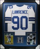 DEMARCUS LAWRENCE (Cowboys white TOWER) Signed Autographed Framed Jersey JSA