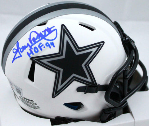 Tony Dorsett Autographed Dallas Cowboys Lunar Speed Mini Helmet w/HOF-BAW Holo