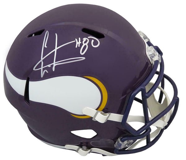 Cris Carter Signed Vikings T/B Riddell Full Size Speed Replica Helmet - SS COA
