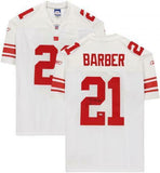 Framed Tiki Barber New York Giants Autographed White Reebok Authentic Jersey