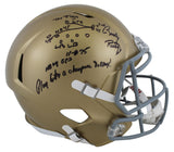 Notre Dame Rudy Ruettiger Signed F/S Speed Rep Helmet w/ Hand Drawn Play BAS Wit