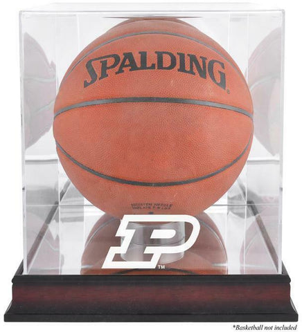 Purdue Boilermakers Mahogany Finish Basketball Display Case w/Mirror Back